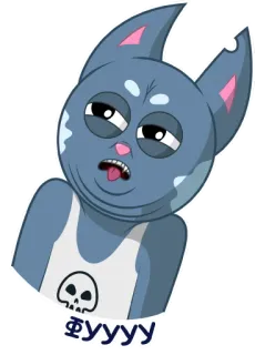 😬 Фуууу gatto, cartone animato, espressione, adesivo, russo telegram sticker