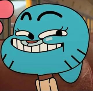 🎒 Gumball The Amazing World of Gumball Cartoon, animiert, Figur, Gumball, The Amazing World of Gumball, blaue Katze, lächelnd whatsapp sticker