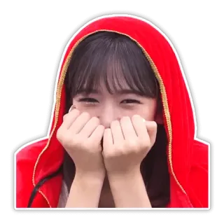 😂 fille, chaperon rouge, pleurs, triste, asiatique, mignon telegram sticker