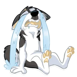 😭 triste, chorando, cachorro, desenho animado, emocional, adesivo telegram sticker