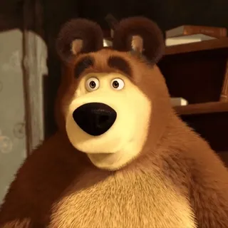 🧸 Bear Masha and the Bear cartoon, animal, bear, friendly, television telegram sticker