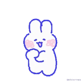 🥰 coniglio, carino, animale, coniglio, cartone animato telegram sticker