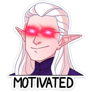 🤩 MOTIVATED elf, meme, motiviert, cartoon, augen, rot telegram sticker