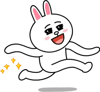 😇 Cony kelinci, Line Friends, Cony, imut, kartun, bunny telegram sticker