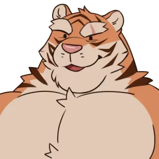 😏 tigre, antropomórfico, personagem, adesivo, desenho animado telegram sticker
