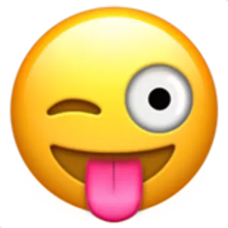 😜 emoji, wink, face, tongue, cartoon, yellow telegram sticker