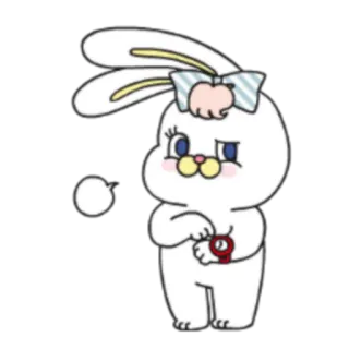 ⌚ bunny, rabbit, cartoon, cute, animal, character whatsapp sticker