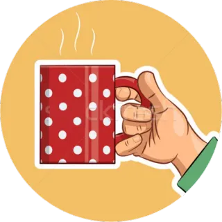 ☕ café, caneca, mão, bebida, bebida, chá telegram sticker