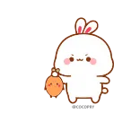 😠 fofo, kawaii, coelho, coelho, adesivo, desenho animado telegram sticker