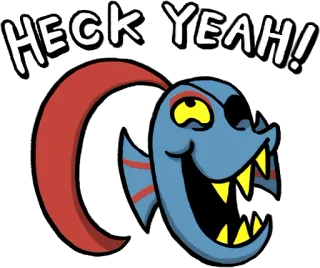 😏 Undyne Undertale HECK YEAH! poisson, monstre, détermination, excité, trop bien ! telegram sticker