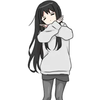 ❌ Anime-Mädchen, Cartoon, Süß, Sticker, Figur, Pose telegram sticker