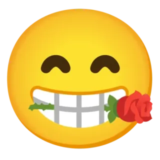 🌹 Emoji, Hoa hồng, Tình yêu, Nụ cười, Khuôn mặt, Valentine telegram sticker