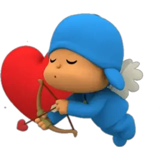 🕳 Pocoyo Desenho animado, Pocoyo, Cupido, Coração, Amor, Flecha telegram sticker