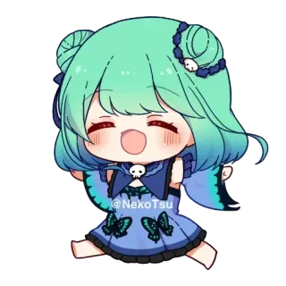 😄 @NekoTsu Anime, Chibi, Fofo, Desenho animado, Personagem telegram sticker
