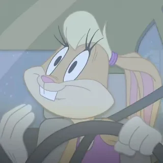 🥕 Lola Bunny Lola Bunny, Looney Tunes, Dibujos animados, Conejo, Conduciendo telegram sticker