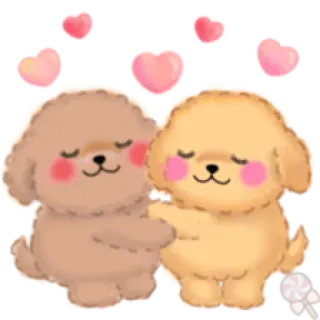 💕 犬, 可愛い, 愛, 子犬, ハート, カワイイ, 友情 telegram sticker