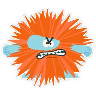 😡 bravo, monstro, desenho animado, agressão, ilustração telegram sticker
