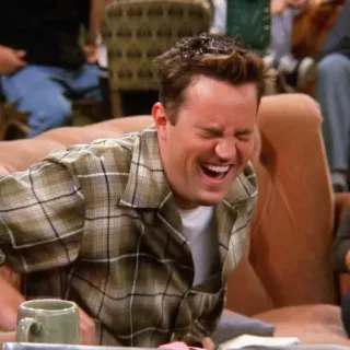 😂 Chandler Bing Friends homme, rire, émission télé, comédie, amis telegram sticker