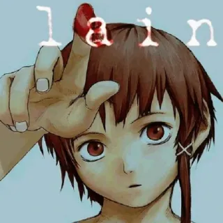 😐 Lain Iwakura Serial Experiments Lain lain lain iwakura, serial experiments lain, anime, cyberpunk, girl, digital art telegram sticker