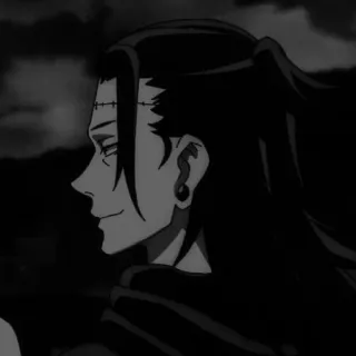 🚬 Suguru Geto Jujutsu Kaisen Anime, Manga, Méchant, Personnage, Noir et blanc telegram sticker