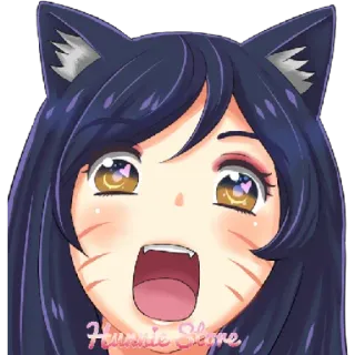 😁 Humble Store Аниме, Девушка-кошка, Уши, Девушка, Каваий telegram sticker