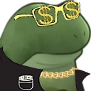 😎 rana, dinero, gafas, rico, cadena whatsapp sticker