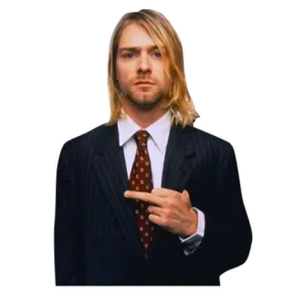 😮 Kurt Cobain músico, cantante, Nirvana, grunge, rock telegram sticker