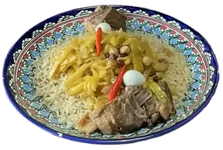 🍚 jedzenie, pilaw, ryż, mięso, kuchnia azjatycka, kuchnia uzbecka telegram sticker
