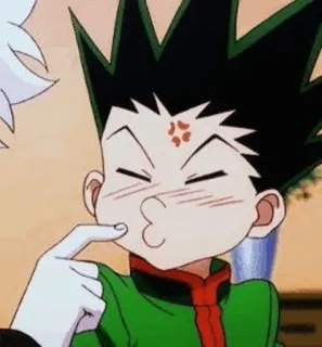 🌿 Gon Freecss Hunter x Hunter animé, dessin animé, garçon, en colère, mignon telegram sticker