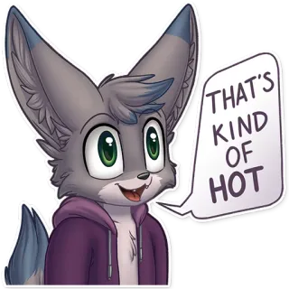 🔥 THAT'S KIND OF HOT Furry, Anthro, Fuchs, Süß, Animiert, Sticker whatsapp sticker