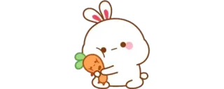 ✨ coniglio, carota, carino, kawaii, adesivo whatsapp sticker