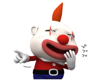 😹 клоун, указывает, смеется, смешной, мультик, персонаж telegram sticker