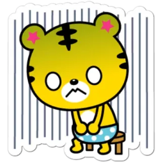 😵 tigre, triste, cartone animato, animale, carino, personaggio, adesivo telegram sticker