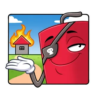 ☺️ pirata, destruição, incêndio, desenho animado, adesivo whatsapp sticker