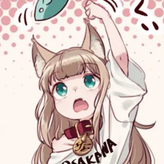 🍨 OSAKANA Anime, Nekomimi, Pesce, Manga, Carino whatsapp sticker