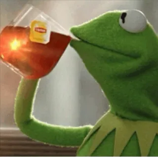 🙂 Kermit the Frog The Muppets Lipton whatsapp sticker
