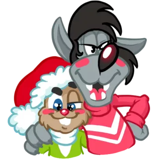 👫 dibujos animados, animales, amistad, fiesta, Navidad, invierno telegram sticker