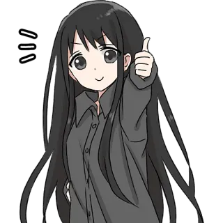 👍 Anime, Ragazza, Carina, Pollice in su, Sticker telegram sticker