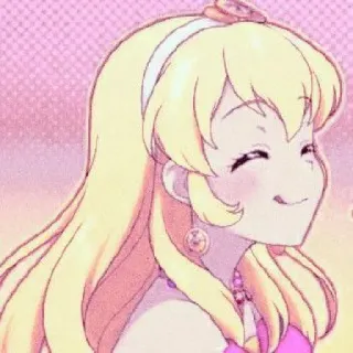 🍓 gadis anime, pirang, tersenyum, kawaii, imut, kartun telegram sticker
