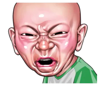 😦 angry, face, meme, expression, upset, rage telegram sticker