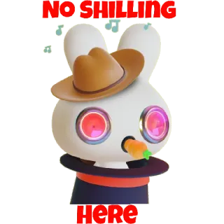 😒 NO SHILLING HERE ウサギ, 帽子, ニンジン, シリング不要, シリング telegram sticker