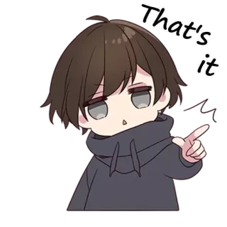 🙄 That's it Anime, Ragazzo, Che punta, Sticker, Cartone animato telegram sticker