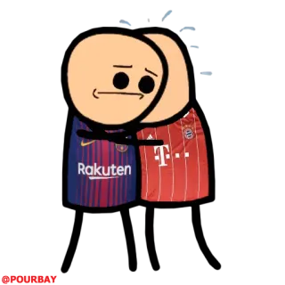 👥 サッカー, サッカー, チーム, バルセロナ, バイエルン, スポーツ, ハグ telegram sticker