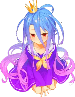 😕 Shiro No Game No Life Anime, Shiro, No Game No Life, Nhân vật, Vương miện, Dễ thương, Manga whatsapp sticker