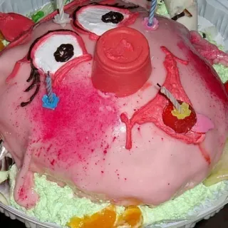 😞 pastel, postre, comida, cumpleaños, rosa, dulce, velas telegram sticker