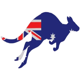 🇦🇺 australia, canguro, bandera australiana, animal, bandera, australia telegram sticker