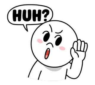 ❓ HUH? в замешательстве, вопрос, что?, мем, реакция, мультфильм telegram sticker