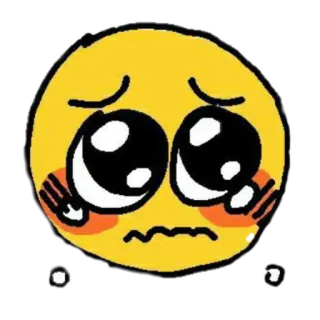 😣 emoji, traurig, weinend, niedlich, gelb, gesicht telegram sticker