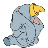 🙈 Dumbo éléphant, dessin animé, mignon, animal, disney, dumbo telegram sticker