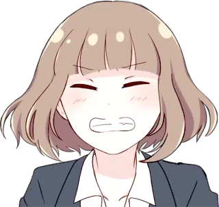 😤 อนิเมะ, เด็กผู้หญิง, โกรธ, หงุดหงิด, การ์ตูน, สีหน้า, ตัวละคร, หงุดหงิด telegram sticker